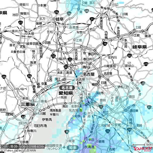 名古屋の天気(雨) 降水強度: 3.38(mm/h) 2015年09月06日 09時40分の雨雲 #雨雲bot #bot 名古屋の天気(雨) 降水強度: 3.38(mm/h) 2015年09月06日 09時40分の雨雲 #雨雲bot #bot
