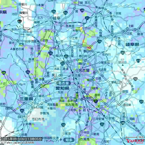 名古屋の天気(雨) 降水強度: 9.75(mm/h) 2015年09月06日 13時05分の雨雲 #雨雲bot #bot 名古屋の天気(雨) 降水強度: 9.75(mm/h) 2015年09月06日 13時05分の雨雲 #雨雲bot #bot