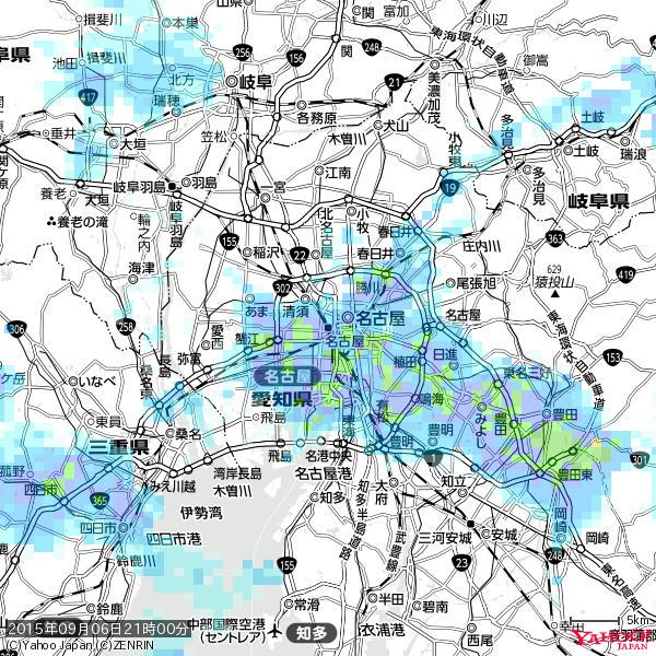 名古屋の天気(雨): やや強い雨 降水強度: 11.50(mm/h) 2015年09月06日 21時00分の雨雲 #雨雲bot #bot 名古屋の天気(雨): やや強い雨 降水強度: 11.50(mm/h) 2015年09月06日 21時00分の雨雲 #雨雲bot #bot