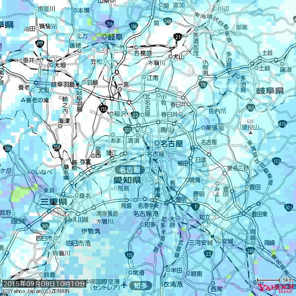 名古屋の天気(雨) 降水強度: 2.88(mm/h) 2015年09月08日 10時10分の雨雲 #雨雲bot #bot 名古屋の天気(雨) 降水強度: 2.88(mm/h) 2015年09月08日 10時10分の雨雲 #雨雲bot #bot