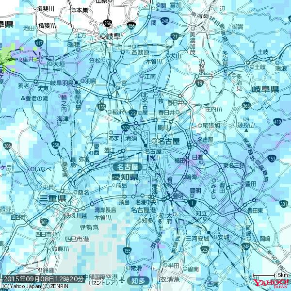 名古屋の天気(雨) 降水強度: 3.13(mm/h) 2015年09月08日 12時20分の雨雲 #雨雲bot #bot 名古屋の天気(雨) 降水強度: 3.13(mm/h) 2015年09月08日 12時20分の雨雲 #雨雲bot #bot