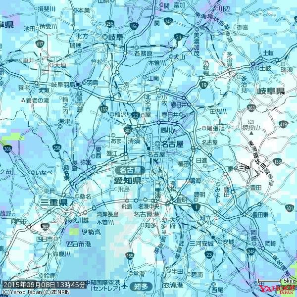 名古屋の天気(雨) 降水強度: 2.88(mm/h) 2015年09月08日 13時45分の雨雲 #雨雲bot #bot 名古屋の天気(雨) 降水強度: 2.88(mm/h) 2015年09月08日 13時45分の雨雲 #雨雲bot #bot