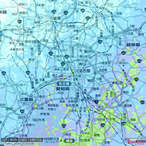 名古屋の天気(雨): やや強い雨 降水強度: 15.50(mm/h) 2015年09月08日 16時05分の雨雲 #雨雲bot #bot 名古屋の天気(雨): やや強い雨 降水強度: 15.50(mm/h) 2015年09月08日 16時05分の雨雲 #雨雲bot #bot