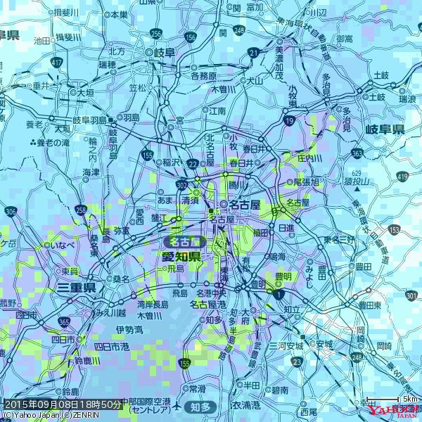 名古屋の天気(雨): やや強い雨 降水強度: 17.50(mm/h) 2015年09月08日 18時50分の雨雲 #雨雲bot #bot 名古屋の天気(雨): やや強い雨 降水強度: 17.50(mm/h) 2015年09月08日 18時50分の雨雲 #雨雲bot #bot