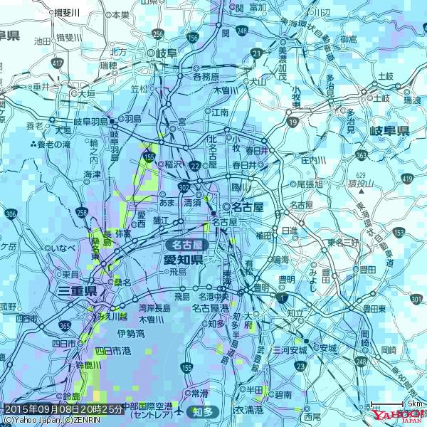 名古屋の天気(雨): やや強い雨 降水強度: 10.50(mm/h) 2015年09月08日 20時25分の雨雲 #雨雲bot #bot 名古屋の天気(雨): やや強い雨 降水強度: 10.50(mm/h) 2015年09月08日 20時25分の雨雲 #雨雲bot #bot