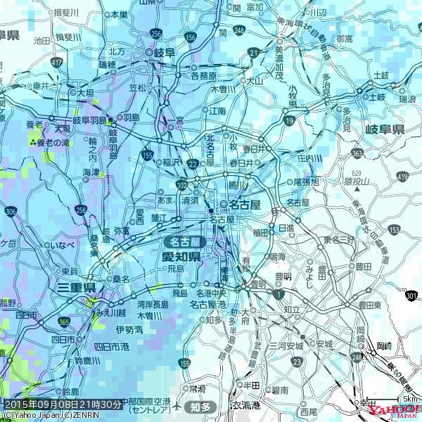 名古屋の天気(雨): やや強い雨 降水強度: 10.50(mm/h) 2015年09月08日 21時30分の雨雲 #雨雲bot #bot 名古屋の天気(雨): やや強い雨 降水強度: 10.50(mm/h) 2015年09月08日 21時30分の雨雲 #雨雲bot #bot