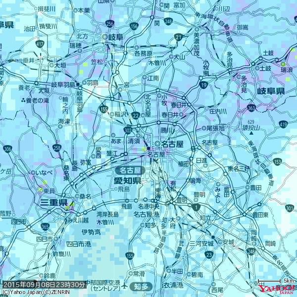名古屋の天気(雨): やや強い雨 降水強度: 11.50(mm/h) 2015年09月08日 23時30分の雨雲 #雨雲bot #bot 名古屋の天気(雨): やや強い雨 降水強度: 11.50(mm/h) 2015年09月08日 23時30分の雨雲 #雨雲bot #bot