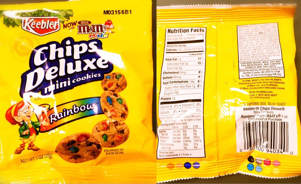 Keebler Chios Deluxe Mini Cookies Rainbow with M&M's けっこう甘い(´~`) mgmg Keebler Chios Deluxe Mini Cookies Rainbow with M&M's けっこう甘い(´~`) mgmg