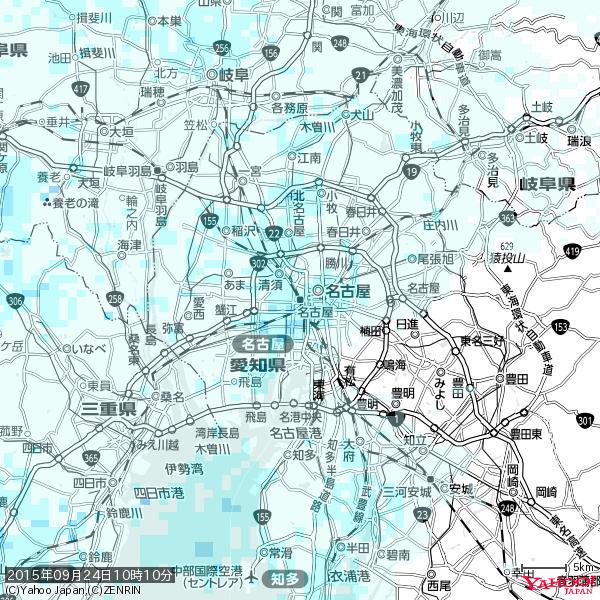 名古屋の天気(雨) 降水強度: 1.45(mm/h) 2015年09月24日 10時10分の雨雲 #雨雲bot #bot 名古屋の天気(雨) 降水強度: 1.45(mm/h) 2015年09月24日 10時10分の雨雲 #雨雲bot #bot
