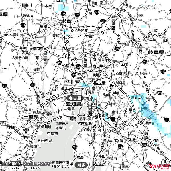 名古屋の天気(雨) 降水強度: 2.38(mm/h) 2015年09月25日 18時20分の雨雲 #雨雲bot #bot 名古屋の天気(雨) 降水強度: 2.38(mm/h) 2015年09月25日 18時20分の雨雲 #雨雲bot #bot