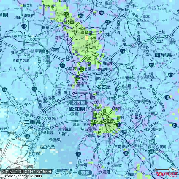 名古屋の天気(雨) 降水強度: 8.75(mm/h) 2015年10月01日 13時55分の雨雲 #雨雲bot #bot 名古屋の天気(雨) 降水強度: 8.75(mm/h) 2015年10月01日 13時55分の雨雲 #雨雲bot #bot