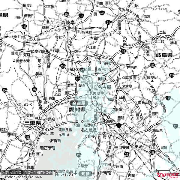 名古屋の天気(雨) 降水強度: 0.75(mm/h) 2015年10月10日 18時50分の雨雲 #雨雲bot #bot 名古屋の天気(雨) 降水強度: 0.75(mm/h) 2015年10月10日 18時50分の雨雲 #雨雲bot #bot