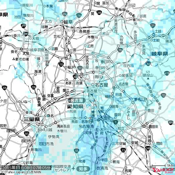 名古屋の天気(雨) 降水強度: 1.35(mm/h) 2015年11月08日 07時05分の雨雲 #雨雲bot #bot 名古屋の天気(雨) 降水強度: 1.35(mm/h) 2015年11月08日 07時05分の雨雲 #雨雲bot #bot