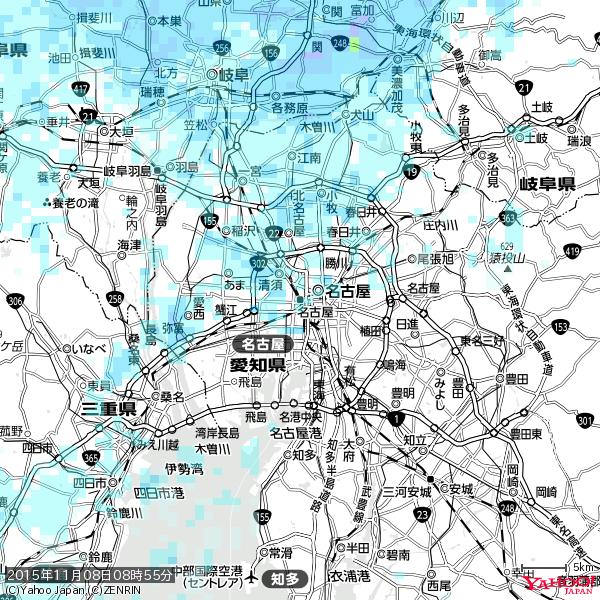 名古屋の天気(雨) 降水強度: 1.45(mm/h) 2015年11月08日 08時55分の雨雲 #雨雲bot #bot 名古屋の天気(雨) 降水強度: 1.45(mm/h) 2015年11月08日 08時55分の雨雲 #雨雲bot #bot