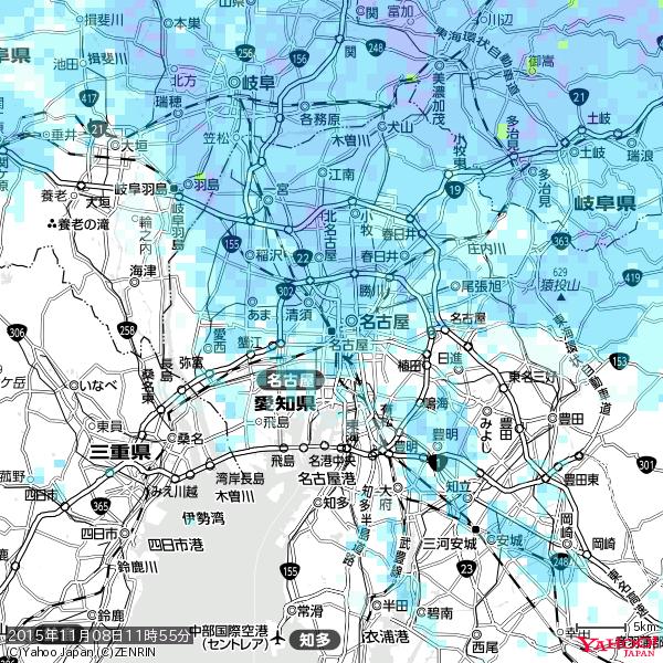 名古屋の天気(雨) 降水強度: 3.13(mm/h) 2015年11月08日 11時55分の雨雲 #雨雲bot #bot 名古屋の天気(雨) 降水強度: 3.13(mm/h) 2015年11月08日 11時55分の雨雲 #雨雲bot #bot