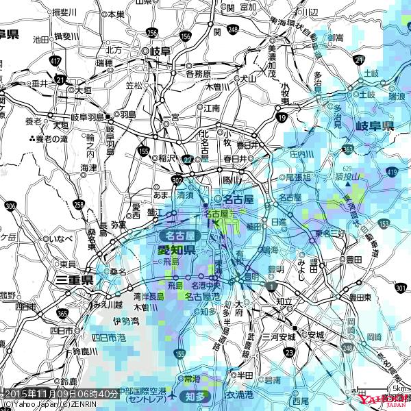 名古屋の天気(雨): やや強い雨 降水強度: 11.50(mm/h) 2015年11月09日 06時40分の雨雲 #雨雲bot #bot 名古屋の天気(雨): やや強い雨 降水強度: 11.50(mm/h) 2015年11月09日 06時40分の雨雲 #雨雲bot #bot