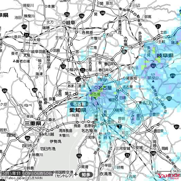 名古屋の天気(雨) 降水強度: 6.25(mm/h) 2015年11月09日 06時50分の雨雲 #雨雲bot #bot 名古屋の天気(雨) 降水強度: 6.25(mm/h) 2015年11月09日 06時50分の雨雲 #雨雲bot #bot