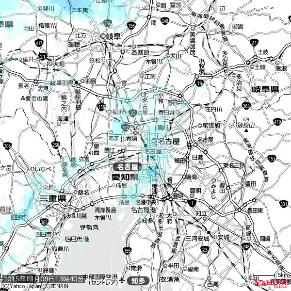 名古屋の天気(雨) 降水強度: 1.15(mm/h) 2015年11月09日 13時40分の雨雲 #雨雲bot #bot 名古屋の天気(雨) 降水強度: 1.15(mm/h) 2015年11月09日 13時40分の雨雲 #雨雲bot #bot