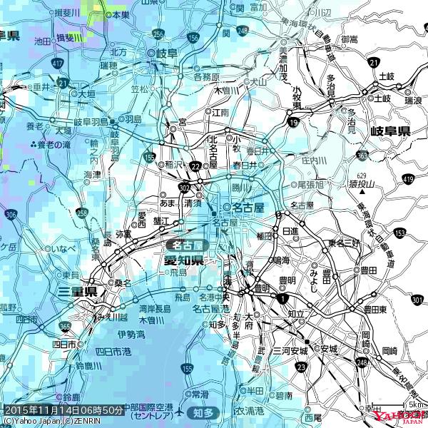 名古屋の天気(雨) 降水強度: 2.38(mm/h) 2015年11月14日 06時50分の雨雲 #雨雲bot #bot 名古屋の天気(雨) 降水強度: 2.38(mm/h) 2015年11月14日 06時50分の雨雲 #雨雲bot #bot