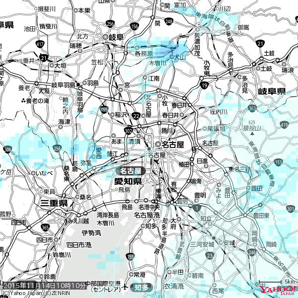 名古屋の天気(雨) 降水強度: 0.85(mm/h) 2015年11月14日 10時10分の雨雲 #雨雲bot #bot 名古屋の天気(雨) 降水強度: 0.85(mm/h) 2015年11月14日 10時10分の雨雲 #雨雲bot #bot