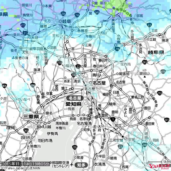 名古屋の天気(雨) 降水強度: 0.65(mm/h) 2015年11月14日 19時05分の雨雲 #雨雲bot #bot 名古屋の天気(雨) 降水強度: 0.65(mm/h) 2015年11月14日 19時05分の雨雲 #雨雲bot #bot