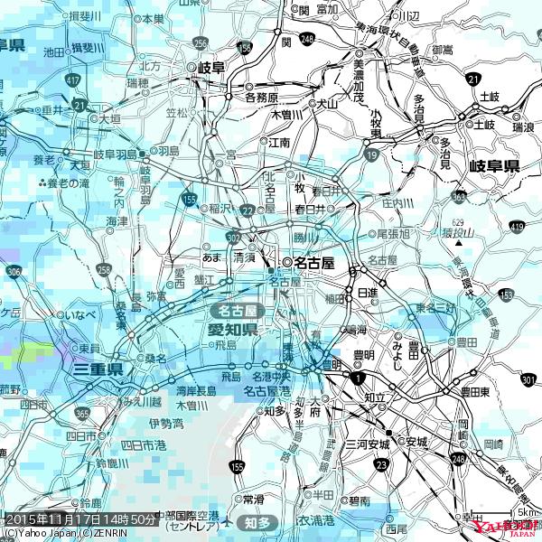 名古屋の天気(雨) 降水強度: 1.25(mm/h) 2015年11月17日 14時50分の雨雲 #雨雲bot #bot 名古屋の天気(雨) 降水強度: 1.25(mm/h) 2015年11月17日 14時50分の雨雲 #雨雲bot #bot
