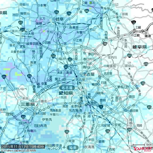 名古屋の天気(雨) 降水強度: 4.63(mm/h) 2015年11月17日 15時40分の雨雲 #雨雲bot #bot 名古屋の天気(雨) 降水強度: 4.63(mm/h) 2015年11月17日 15時40分の雨雲 #雨雲bot #bot