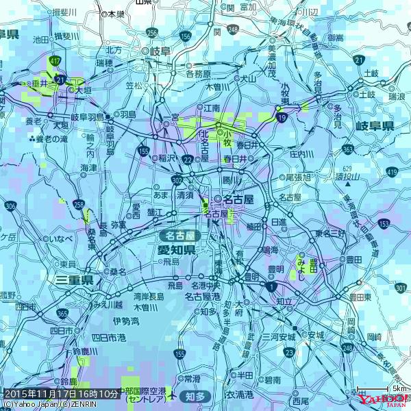 名古屋の天気(雨): やや強い雨 降水強度: 12.50(mm/h) 2015年11月17日 16時10分の雨雲 #雨雲bot #bot 名古屋の天気(雨): やや強い雨 降水強度: 12.50(mm/h) 2015年11月17日 16時10分の雨雲 #雨雲bot #bot