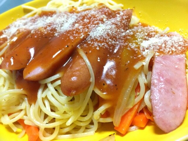 夕飯に名古屋名物あんかけスパゲッティうまい 夕飯に名古屋名物あんかけスパゲッティうまい