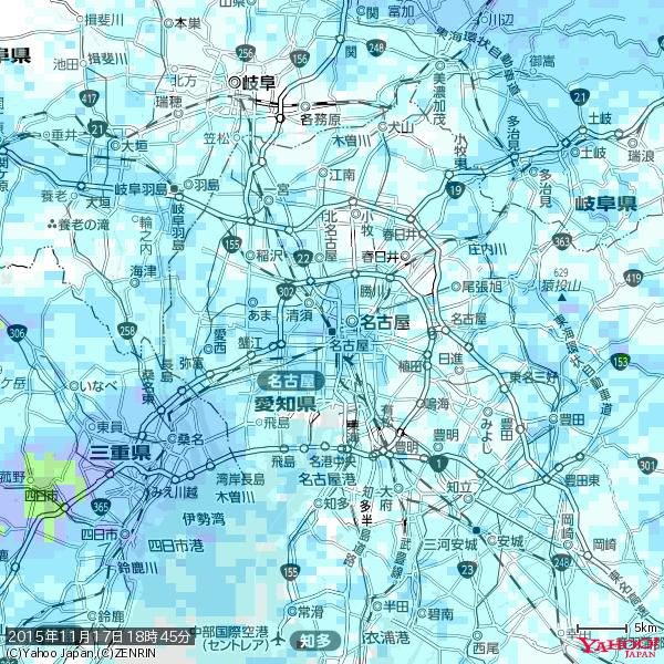 名古屋の天気(雨) 降水強度: 3.88(mm/h) 2015年11月17日 18時45分の雨雲 #雨雲bot #bot 名古屋の天気(雨) 降水強度: 3.88(mm/h) 2015年11月17日 18時45分の雨雲 #雨雲bot #bot