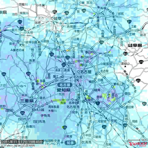 名古屋の天気(雨) 降水強度: 6.75(mm/h) 2015年11月17日 19時45分の雨雲 #雨雲bot #bot 名古屋の天気(雨) 降水強度: 6.75(mm/h) 2015年11月17日 19時45分の雨雲 #雨雲bot #bot