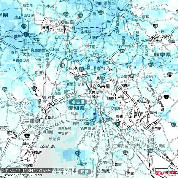 名古屋の天気(雨) 降水強度: 1.35(mm/h) 2015年11月18日 12時55分の雨雲 #雨雲bot #bot 名古屋の天気(雨) 降水強度: 1.35(mm/h) 2015年11月18日 12時55分の雨雲 #雨雲bot #bot