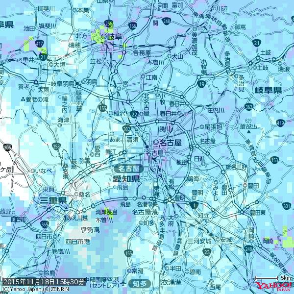 名古屋の天気(雨) 降水強度: 7.75(mm/h) 2015年11月18日 15時30分の雨雲 #雨雲bot #bot 名古屋の天気(雨) 降水強度: 7.75(mm/h) 2015年11月18日 15時30分の雨雲 #雨雲bot #bot