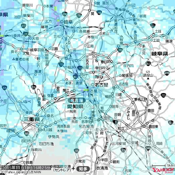 名古屋の天気(雨) 降水強度: 4.63(mm/h) 2015年11月18日 16時25分の雨雲 #雨雲bot #bot 名古屋の天気(雨) 降水強度: 4.63(mm/h) 2015年11月18日 16時25分の雨雲 #雨雲bot #bot