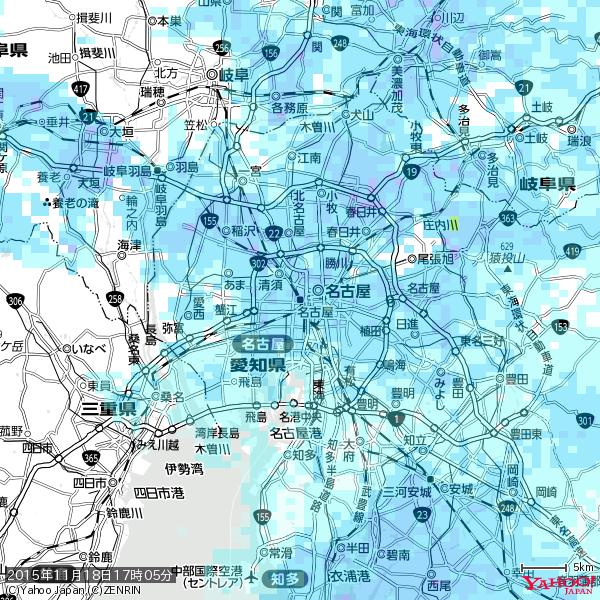 名古屋の天気(雨) 降水強度: 4.63(mm/h) 2015年11月18日 17時05分の雨雲 #雨雲bot #bot 名古屋の天気(雨) 降水強度: 4.63(mm/h) 2015年11月18日 17時05分の雨雲 #雨雲bot #bot