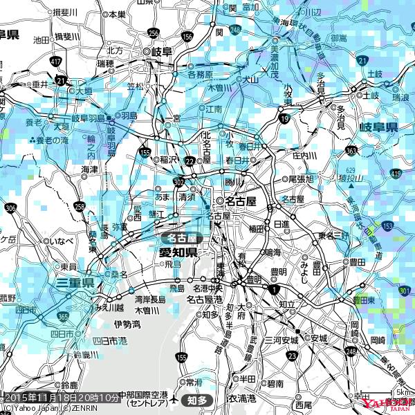 名古屋の天気(雨) 降水強度: 3.38(mm/h) 2015年11月18日 20時10分の雨雲 #雨雲bot #bot 名古屋の天気(雨) 降水強度: 3.38(mm/h) 2015年11月18日 20時10分の雨雲 #雨雲bot #bot