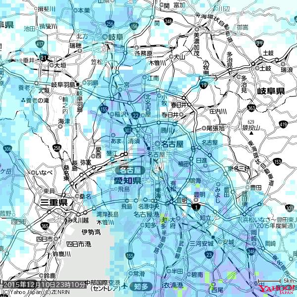 名古屋の天気(雨) 降水強度: 6.75(mm/h) 2015年12月10日 23時10分の雨雲 #雨雲bot #bot 名古屋の天気(雨) 降水強度: 6.75(mm/h) 2015年12月10日 23時10分の雨雲 #雨雲bot #bot