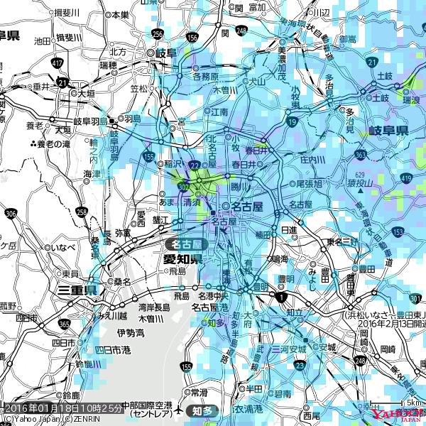 名古屋の天気(雨): やや強い雨 降水強度: 11.50(mm/h) 2016年01月18日 10時25分の雨雲 #雨雲bot #bot 名古屋の天気(雨): やや強い雨 降水強度: 11.50(mm/h) 2016年01月18日 10時25分の雨雲 #雨雲bot #bot
