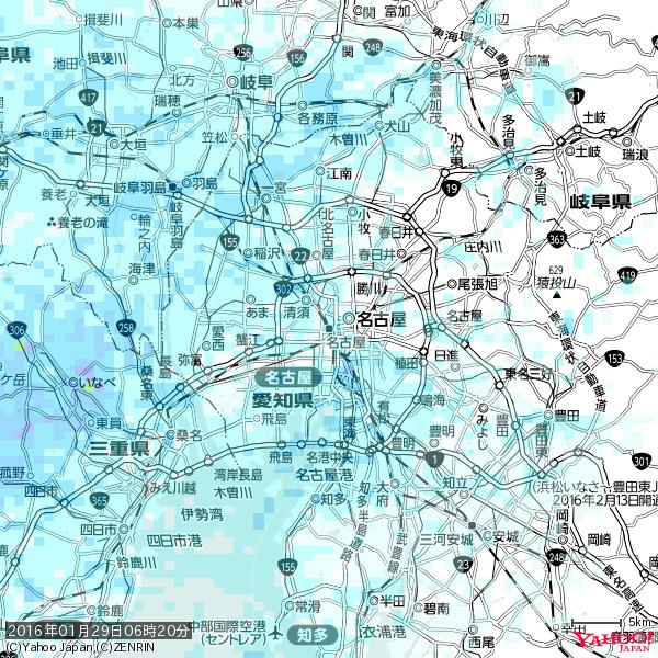 名古屋の天気(雨) 降水強度: 1.65(mm/h) 2016年01月29日 06時20分の雨雲 #雨雲bot #bot 名古屋の天気(雨) 降水強度: 1.65(mm/h) 2016年01月29日 06時20分の雨雲 #雨雲bot #bot