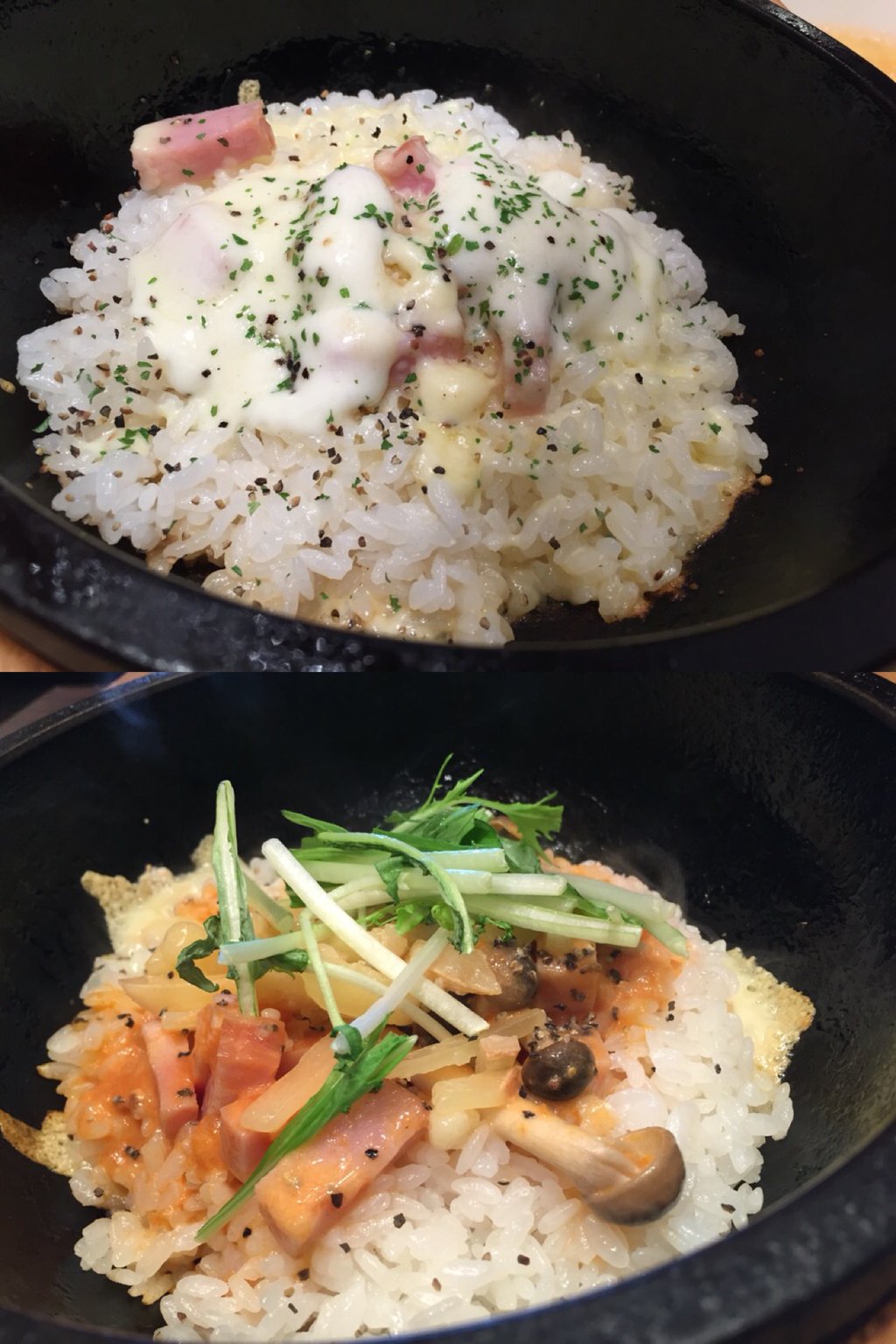 石焼炒飯店 期間限定 北海道チーズフェア 花畑牧場 モッツァレラチーズのリゾット風チャーハン & ラクレットチーズのトマトリゾットチャーハン (@ 石焼炒飯店) 石焼炒飯店 期間限定 北海道チーズフェア 花畑牧場 モッツァレラチーズのリゾット風チャーハン & ラクレットチーズのトマトリゾットチャーハン (@ 石焼炒飯店)