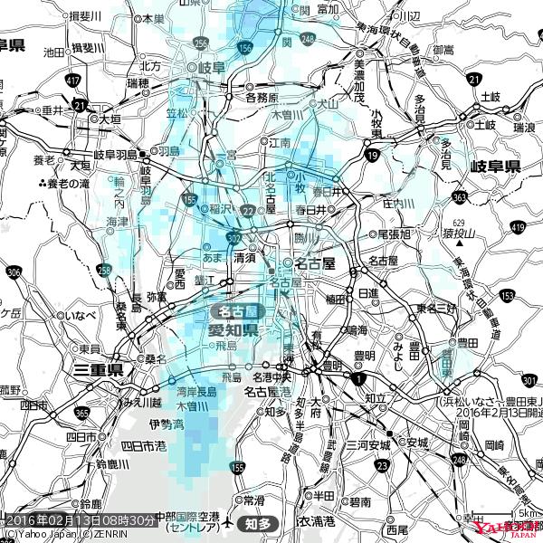 名古屋の天気(雨) 降水強度: 0.75(mm/h) 2016年02月13日 08時30分の雨雲 #雨雲bot #bot 名古屋の天気(雨) 降水強度: 0.75(mm/h) 2016年02月13日 08時30分の雨雲 #雨雲bot #bot