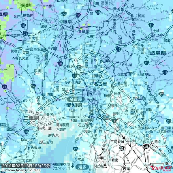 名古屋の天気(雨) 降水強度: 4.38(mm/h) 2016年02月13日 18時25分の雨雲 #雨雲bot #bot 名古屋の天気(雨) 降水強度: 4.38(mm/h) 2016年02月13日 18時25分の雨雲 #雨雲bot #bot
