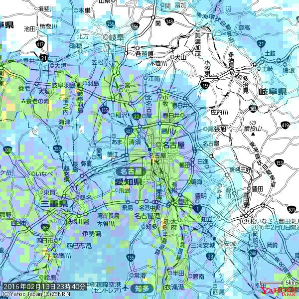 名古屋の天気(雨) 降水強度: 7.25(mm/h) 2016年02月13日 23時40分の雨雲 #雨雲bot #bot 名古屋の天気(雨) 降水強度: 7.25(mm/h) 2016年02月13日 23時40分の雨雲 #雨雲bot #bot
