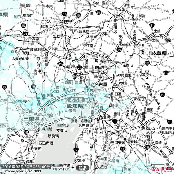 名古屋の天気(雨) 降水強度: 1.15(mm/h) 2016年02月20日 06時40分の雨雲 #雨雲bot #bot 名古屋の天気(雨) 降水強度: 1.15(mm/h) 2016年02月20日 06時40分の雨雲 #雨雲bot #bot