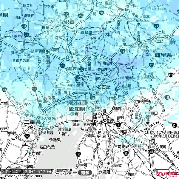 名古屋の天気(雨) 降水強度: 3.88(mm/h) 2016年02月20日 12時20分の雨雲 #雨雲bot #bot 名古屋の天気(雨) 降水強度: 3.88(mm/h) 2016年02月20日 12時20分の雨雲 #雨雲bot #bot