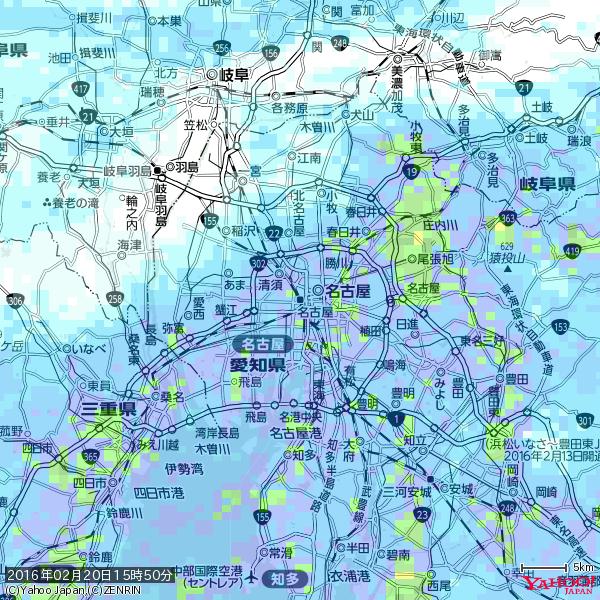 名古屋の天気(雨) 降水強度: 6.75(mm/h) 2016年02月20日 15時50分の雨雲 #雨雲bot #bot 名古屋の天気(雨) 降水強度: 6.75(mm/h) 2016年02月20日 15時50分の雨雲 #雨雲bot #bot