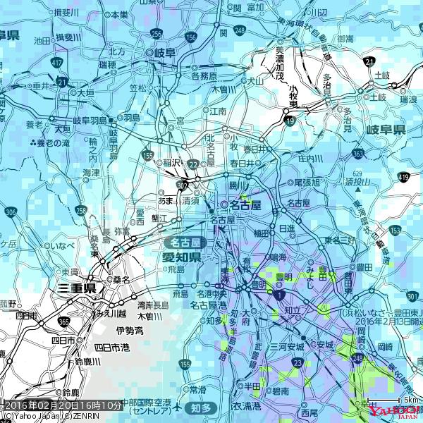 名古屋の天気(雨) 降水強度: 3.63(mm/h) 2016年02月20日 16時10分の雨雲 #雨雲bot #bot 名古屋の天気(雨) 降水強度: 3.63(mm/h) 2016年02月20日 16時10分の雨雲 #雨雲bot #bot