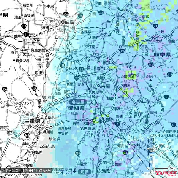 名古屋の天気(雨) 降水強度: 7.25(mm/h) 2016年02月20日 19時55分の雨雲 #雨雲bot #bot 名古屋の天気(雨) 降水強度: 7.25(mm/h) 2016年02月20日 19時55分の雨雲 #雨雲bot #bot