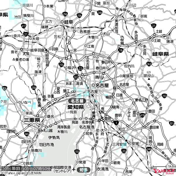 名古屋の天気(雨) 降水強度: 0.75(mm/h) 2016年03月01日 07時50分の雨雲 #雨雲bot #bot 名古屋の天気(雨) 降水強度: 0.75(mm/h) 2016年03月01日 07時50分の雨雲 #雨雲bot #bot