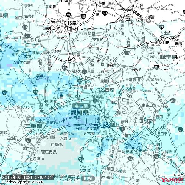 名古屋の天気(雨) 降水強度: 1.45(mm/h) 2016年03月09日 09時40分の雨雲 #雨雲bot #bot 名古屋の天気(雨) 降水強度: 1.45(mm/h) 2016年03月09日 09時40分の雨雲 #雨雲bot #bot